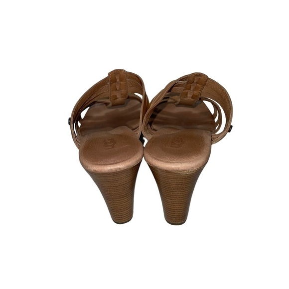 UGG Mattie Wooden Wedge Leather Strap Slip-On Sandals Woman Size 6.5 - Picture 4 of 8